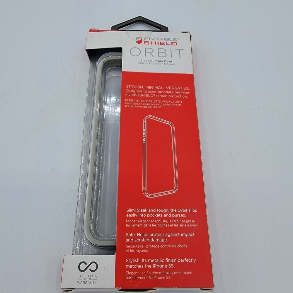 invisible shield orbit iPhone 5s silver case, New In Box, Impact Resistant